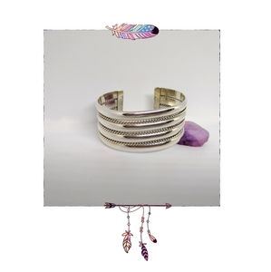 Navajo Elaine Tahe Wide Banded Sterling Cuff